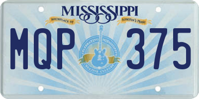 MS license plate MQP375