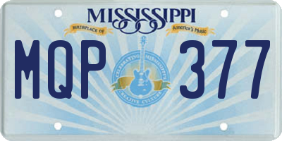 MS license plate MQP377