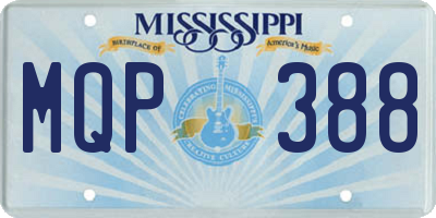MS license plate MQP388
