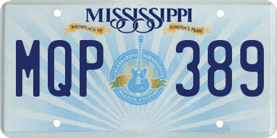 MS license plate MQP389