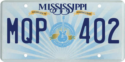 MS license plate MQP402