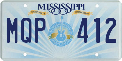MS license plate MQP412