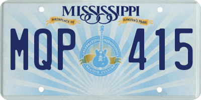 MS license plate MQP415