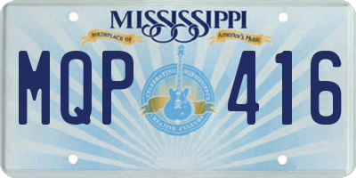MS license plate MQP416