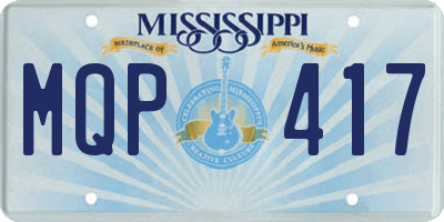 MS license plate MQP417