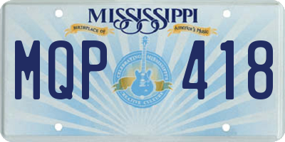 MS license plate MQP418