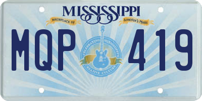 MS license plate MQP419