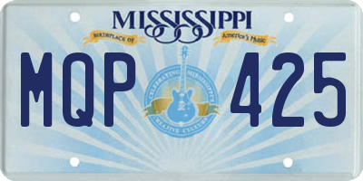MS license plate MQP425