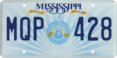 MS license plate MQP428
