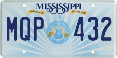 MS license plate MQP432