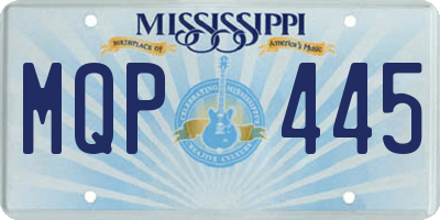 MS license plate MQP445