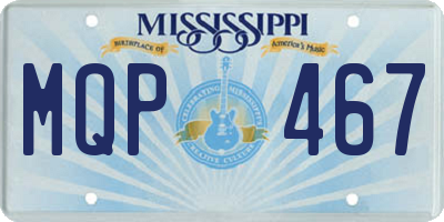 MS license plate MQP467