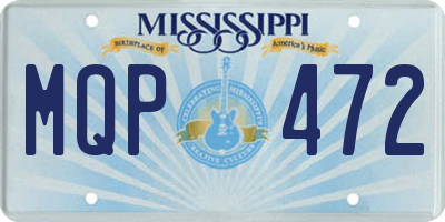 MS license plate MQP472