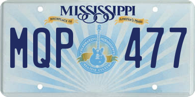 MS license plate MQP477