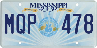 MS license plate MQP478