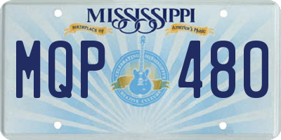 MS license plate MQP480