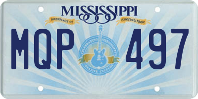 MS license plate MQP497