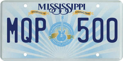 MS license plate MQP500