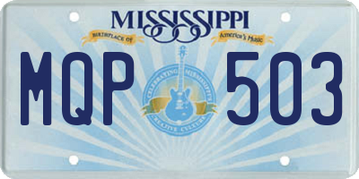 MS license plate MQP503