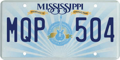 MS license plate MQP504