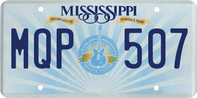 MS license plate MQP507