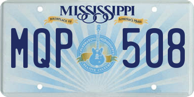MS license plate MQP508