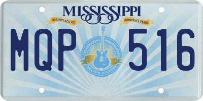 MS license plate MQP516