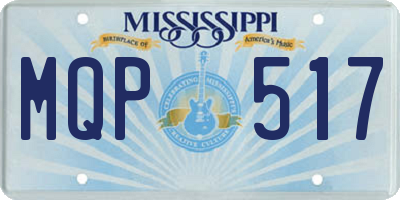 MS license plate MQP517