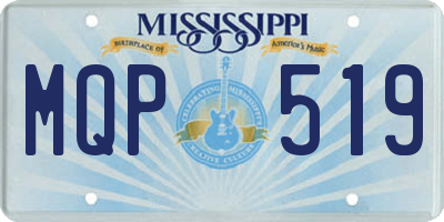 MS license plate MQP519