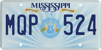MS license plate MQP524