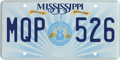 MS license plate MQP526