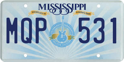 MS license plate MQP531
