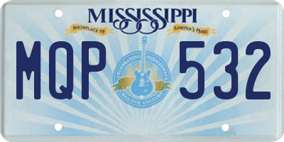 MS license plate MQP532