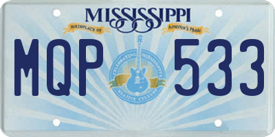 MS license plate MQP533