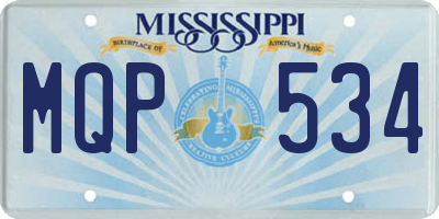MS license plate MQP534