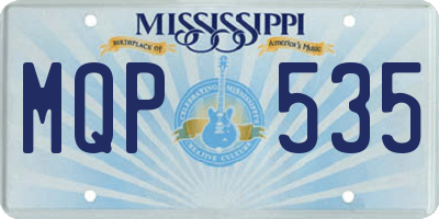 MS license plate MQP535