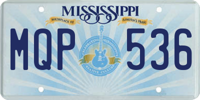 MS license plate MQP536
