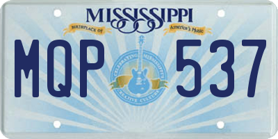 MS license plate MQP537