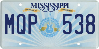MS license plate MQP538