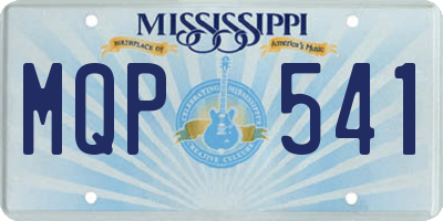 MS license plate MQP541