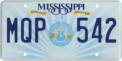MS license plate MQP542