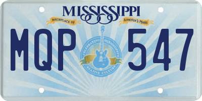 MS license plate MQP547