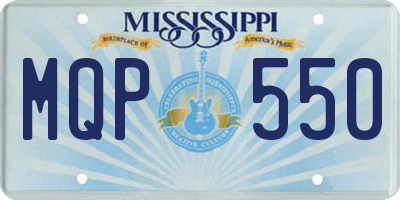 MS license plate MQP550