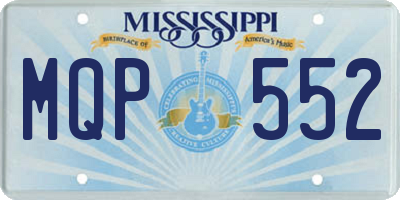 MS license plate MQP552