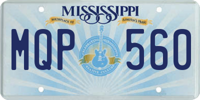 MS license plate MQP560