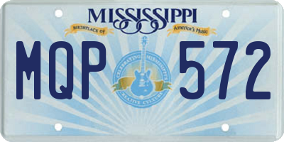 MS license plate MQP572