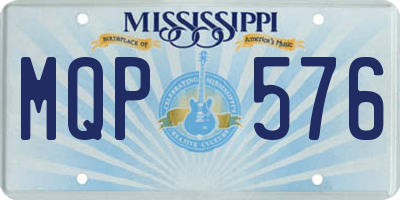 MS license plate MQP576