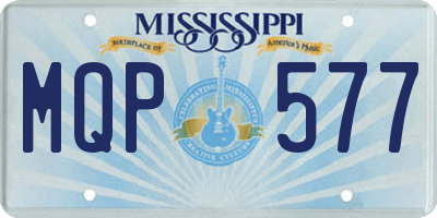 MS license plate MQP577