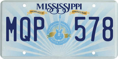 MS license plate MQP578
