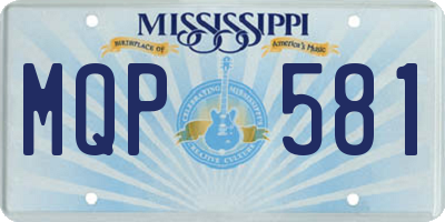 MS license plate MQP581